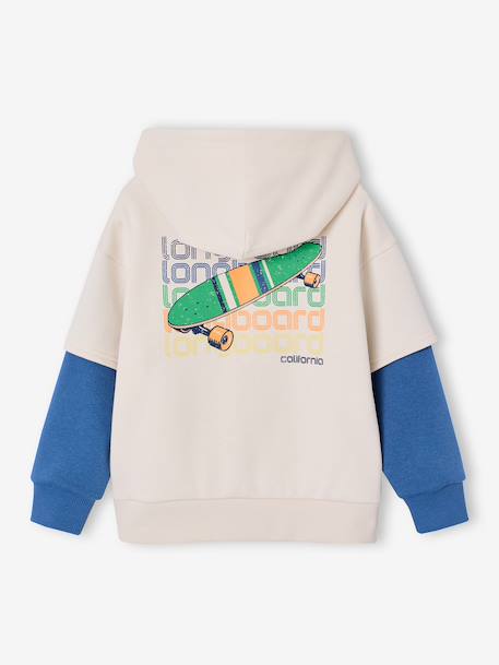 Double-Sleeve Sweatshirt for Boys ecru - vertbaudet enfant 