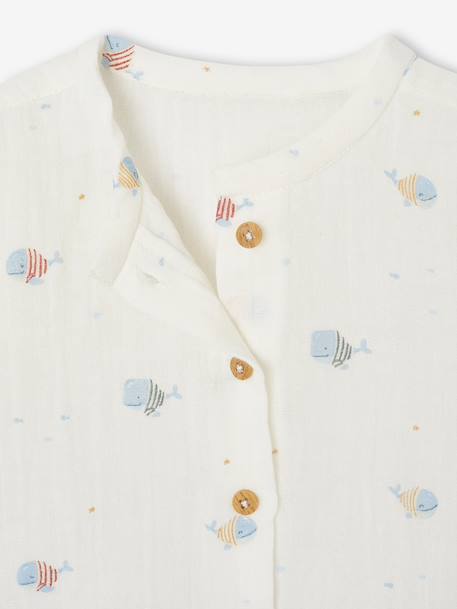 Chemise bébé garçon gaze de coton écru - vertbaudet enfant 