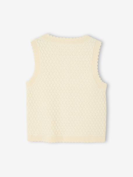 Girl's sleeveless knitted cardigan vanilla - vertbaudet enfant 