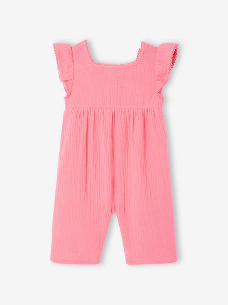 Combinaison bébé fille en gaze de coton rose - vertbaudet enfant 