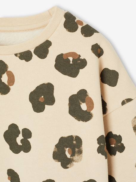 Sweatshirt with Fancy Motifs for Girls printed beige+printed white+rose+vanilla - vertbaudet enfant 