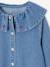 Girl's denim dress with frilled collar medium blue - vertbaudet enfant 