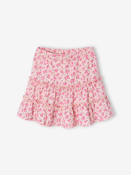 Girl's jersey skort ecru+pale pink - vertbaudet enfant 