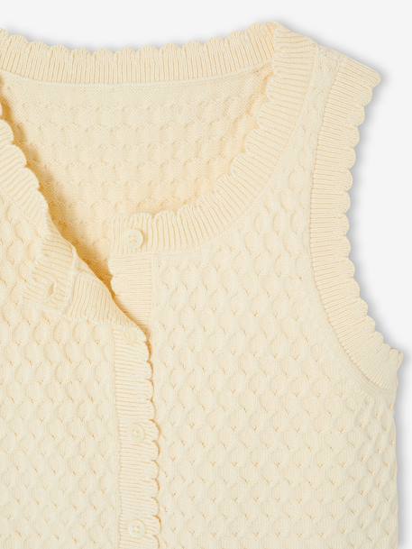 Girl's sleeveless knitted cardigan vanilla - vertbaudet enfant 