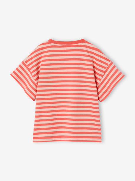 Fancy girl's t-shirt coral+navy blue - vertbaudet enfant 