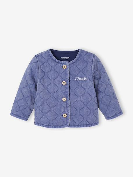 Customisable denim jacket for baby girls stone - vertbaudet enfant 