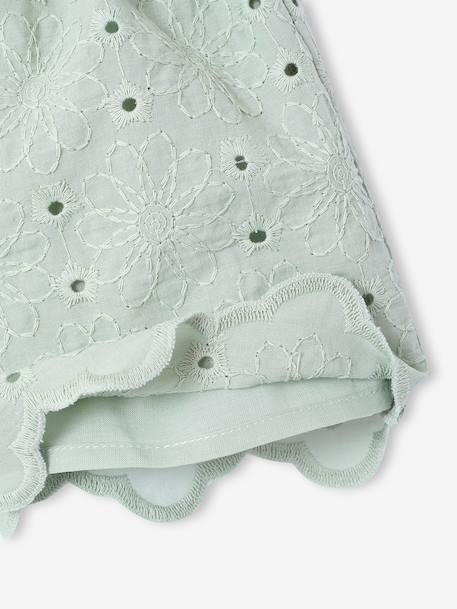 English embroidery short for baby girls sage green - vertbaudet enfant 