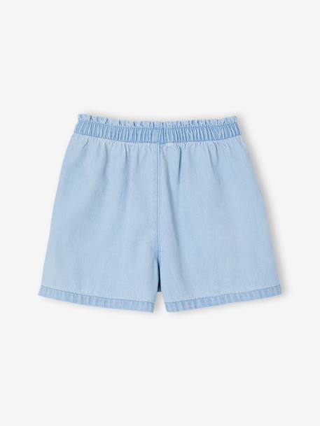 Short fille en denim léger facile à enfiler denim bleached+stone - vertbaudet enfant 