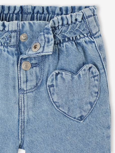 Girl's jeans with heart pockets double stone - vertbaudet enfant 