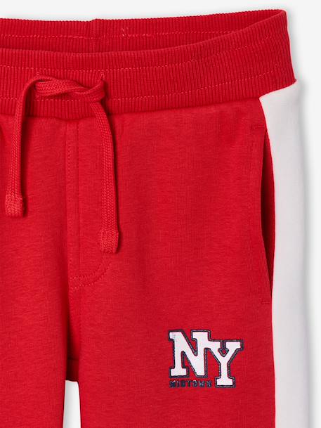 Boys' joggers with side stripe green+red - vertbaudet enfant 