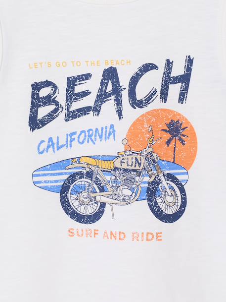 Printed 'California' Tank Top dusky pink+ecru - vertbaudet enfant 