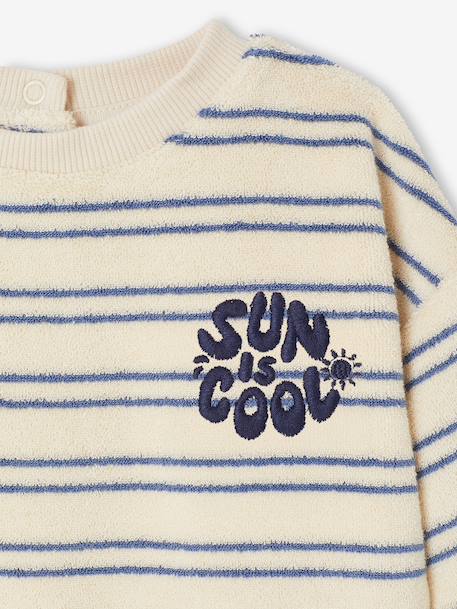Sweat bébé garçon en éponge écru - vertbaudet enfant 