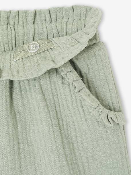 Girls' short with a cotton gauze waist beige+pale blue+rose+sage green - vertbaudet enfant 