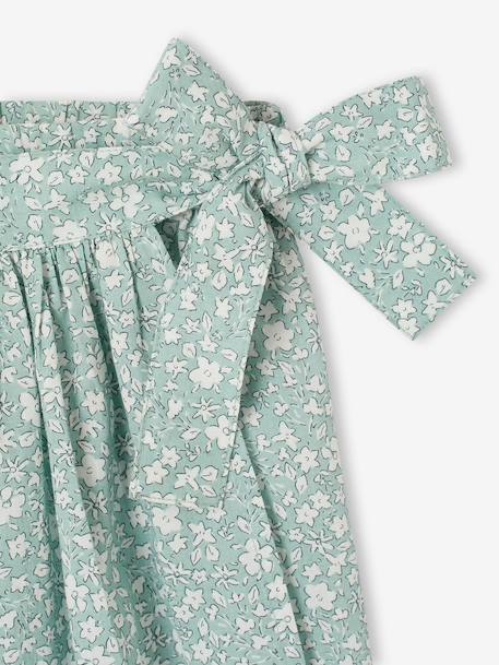 Printed Skort for Girls aqua green+ecru - vertbaudet enfant 