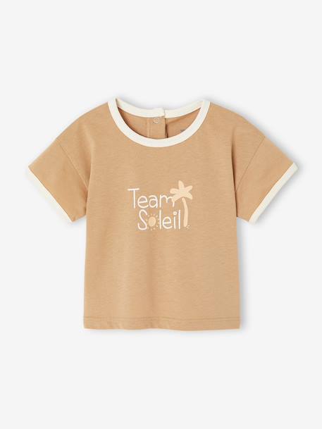 Boys' organic cotton T-shirt pecan nut - vertbaudet enfant 