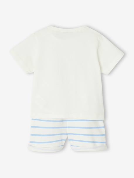 Baby t-shirt and short set striped blue - vertbaudet enfant 