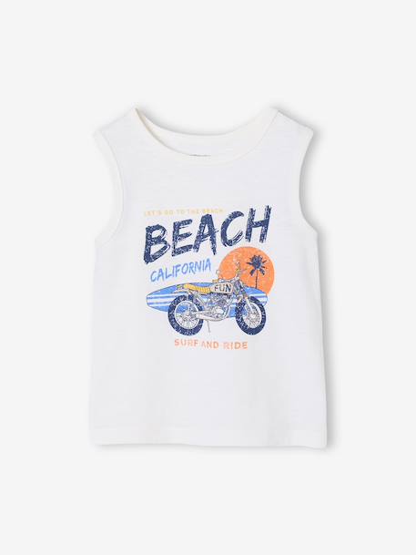 Printed 'California' Tank Top dusky pink+ecru - vertbaudet enfant 