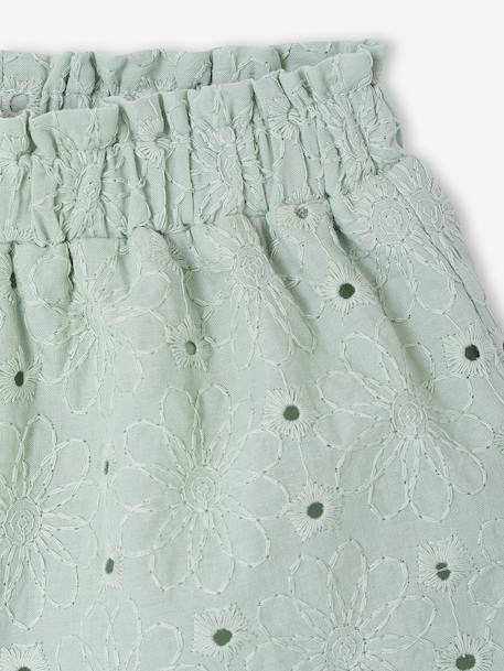 English embroidery short for baby girls sage green - vertbaudet enfant 