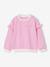 Sweat fille rayé manches à volants bleu pâle+marine+pivoine+rouge+vieux rose - vertbaudet enfant 