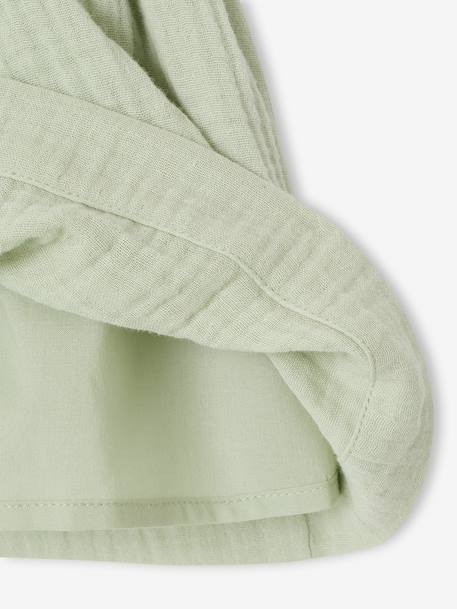 Robe bébé en gaze de coton bretelles à volants vert d'eau+vieux rose - vertbaudet enfant 