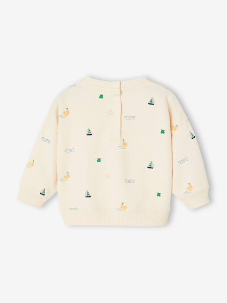 Fancy baby boy's sweatshirt ecru - vertbaudet enfant 