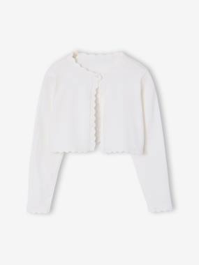 Girls-Cardigans, Jumpers & Sweatshirts-Cardigans-Bolero with Practical Opening for Girls 