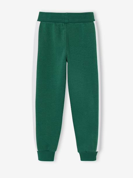Boys' joggers with side stripe green+red - vertbaudet enfant 