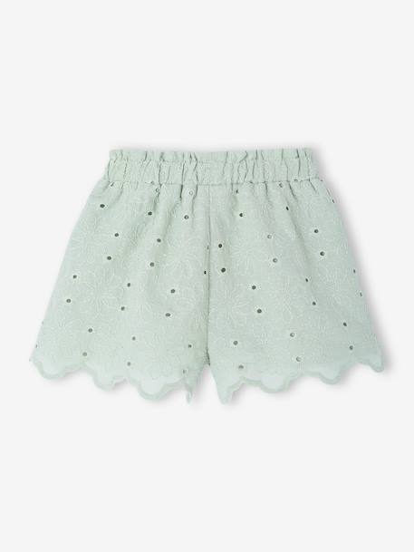 Short bébé fille broderie anglaise vert sauge - vertbaudet enfant 
