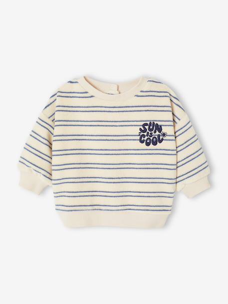 Sweat bébé garçon en éponge écru - vertbaudet enfant 