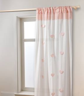 Linge de lit & Déco-Décoration-Rideau tamisant guirlande coeurs