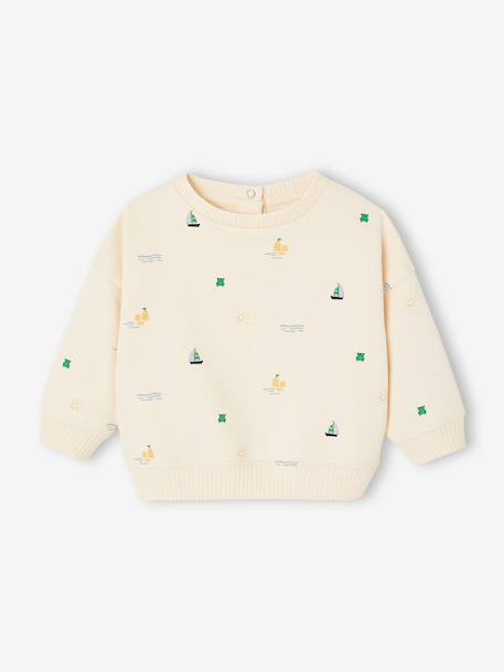 Sweat bébé garçon fantaisie écru - vertbaudet enfant 