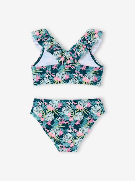 Floral Print Bikini pale pink+printed green - vertbaudet enfant 