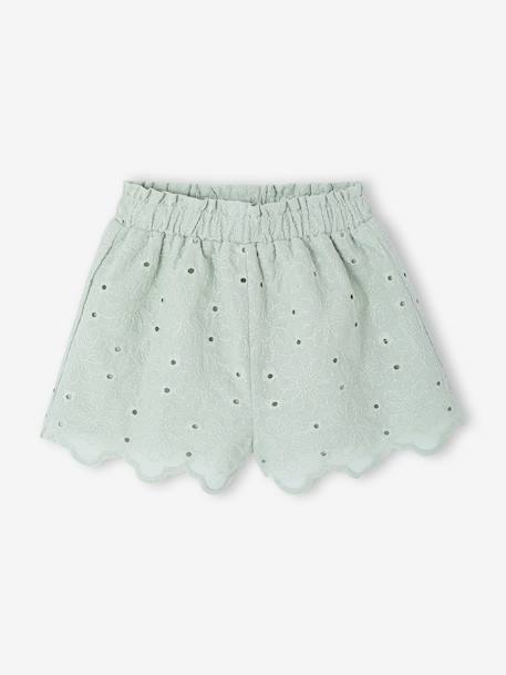 Short bébé fille broderie anglaise vert sauge - vertbaudet enfant 