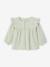 Blouse in Cotton Gauze with Ruffles, for Babies almond green+ecru+old rose - vertbaudet enfant 