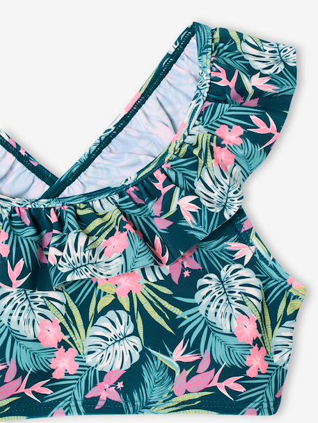 Floral Print Bikini pale pink+printed green - vertbaudet enfant 
