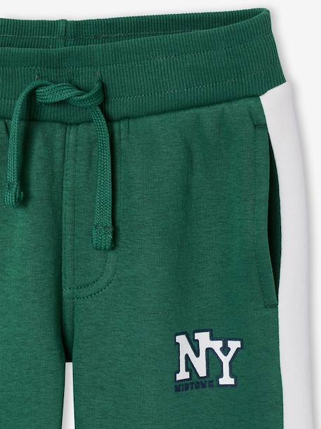 Boys' joggers with side stripe green+red - vertbaudet enfant 