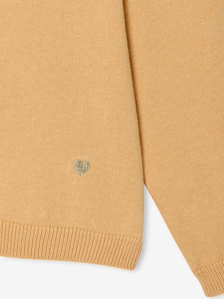 Gilet fille maille fine BASICS anthracite+beige chiné+bleu grisé+bois de rose+jaune+marine+vanille+vert émeraude - vertbaudet enfant 