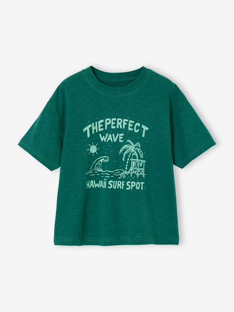 Printed boy's t-shirt English green+red - vertbaudet enfant 