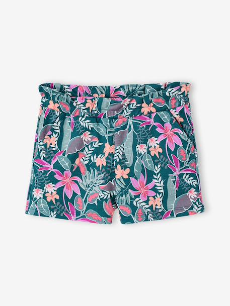 Pack of 2 Pairs of Shorts for Girls aqua green+navy blue+tangerine - vertbaudet enfant 