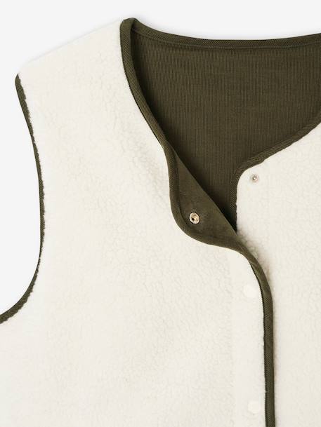 Reversible Waistcoat for Women, Family Capsule Collection ecru - vertbaudet enfant 