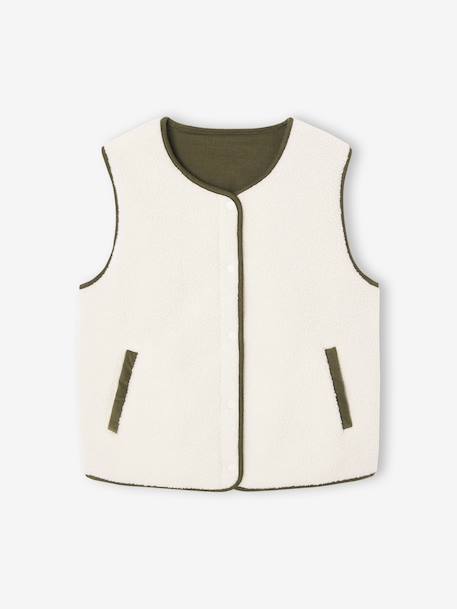 Reversible Waistcoat for Women, Family Capsule Collection ecru - vertbaudet enfant 