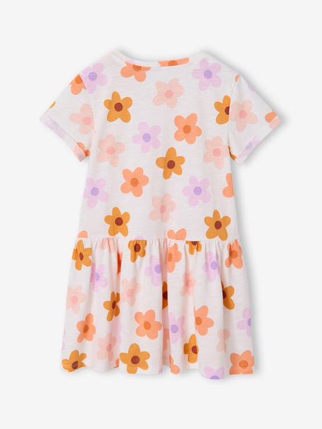 Robe imprimée fille manches courtes beige imprimé+multicolore+rose nude+vert de gris+vert imprimé - vertbaudet enfant 