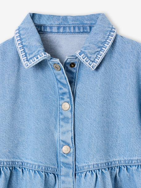Girl's denim dress double stone - vertbaudet enfant 