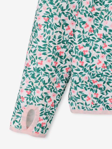 Girl's zipped sportswear sweatshirt ecru - vertbaudet enfant 