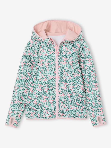 Girl's zipped sportswear sweatshirt ecru - vertbaudet enfant 
