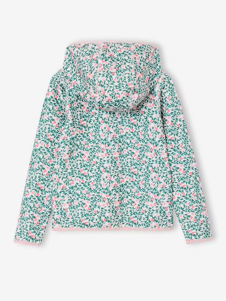 Girl's zipped sportswear sweatshirt ecru - vertbaudet enfant 