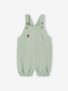 -Salopette bébé naissance en gaze de coton