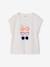 Tee-shirt motif fantaisie fille abricot+bleu grisé+écru+fraise - vertbaudet enfant 