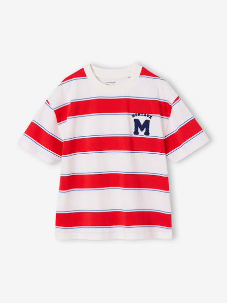Striped boy's t-shirt striped red - vertbaudet enfant 