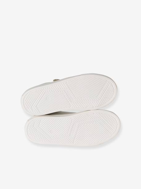 Trainers with Leather Hook-&-Loop Straps for Children ecru+printed white+set white - vertbaudet enfant 
